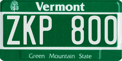 VT license plate ZKP800