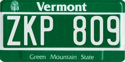 VT license plate ZKP809