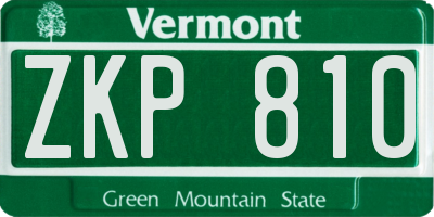 VT license plate ZKP810