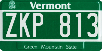 VT license plate ZKP813