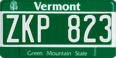 VT license plate ZKP823
