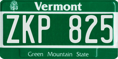VT license plate ZKP825