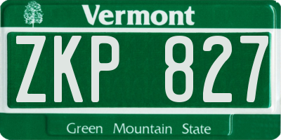 VT license plate ZKP827