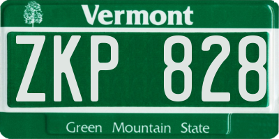 VT license plate ZKP828