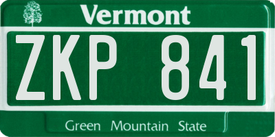 VT license plate ZKP841