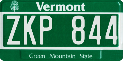 VT license plate ZKP844