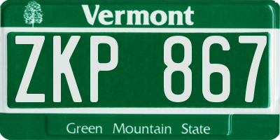 VT license plate ZKP867