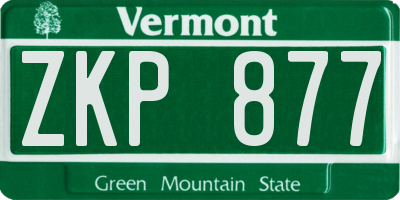 VT license plate ZKP877