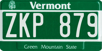 VT license plate ZKP879