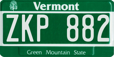 VT license plate ZKP882
