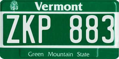 VT license plate ZKP883