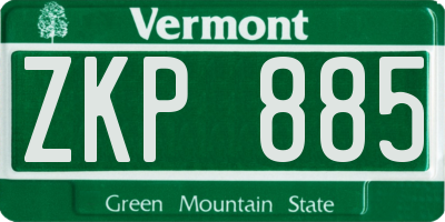 VT license plate ZKP885