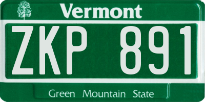 VT license plate ZKP891