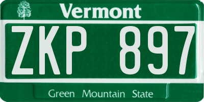 VT license plate ZKP897