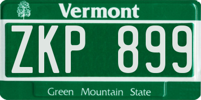 VT license plate ZKP899