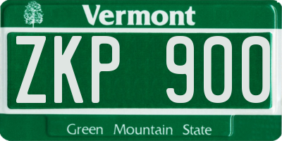 VT license plate ZKP900