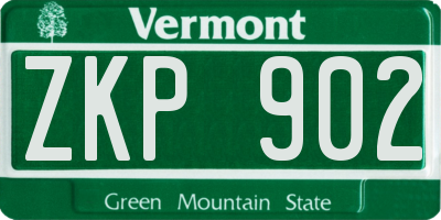 VT license plate ZKP902