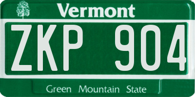 VT license plate ZKP904