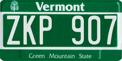 VT license plate ZKP907