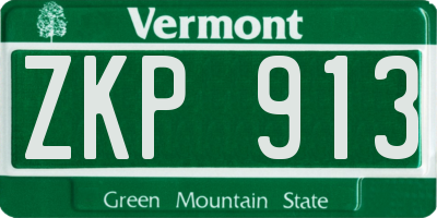 VT license plate ZKP913