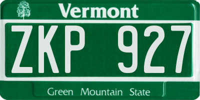 VT license plate ZKP927