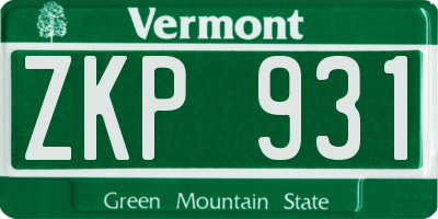 VT license plate ZKP931