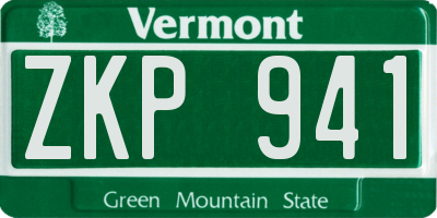 VT license plate ZKP941