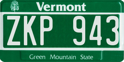 VT license plate ZKP943