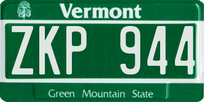 VT license plate ZKP944