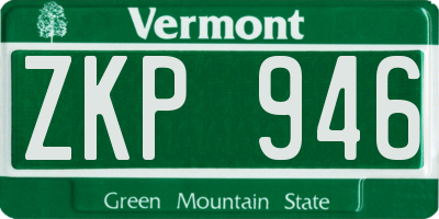 VT license plate ZKP946