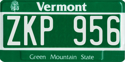 VT license plate ZKP956