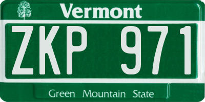 VT license plate ZKP971