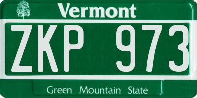 VT license plate ZKP973