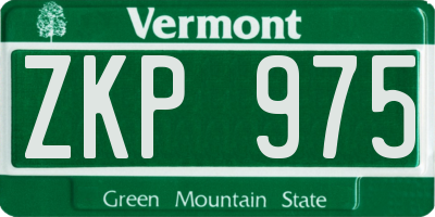 VT license plate ZKP975