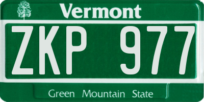 VT license plate ZKP977