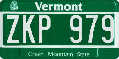 VT license plate ZKP979