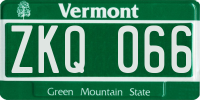 VT license plate ZKQ066