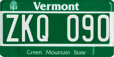 VT license plate ZKQ090