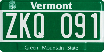 VT license plate ZKQ091