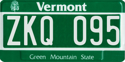 VT license plate ZKQ095
