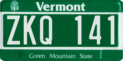 VT license plate ZKQ141