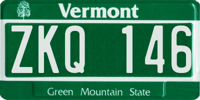 VT license plate ZKQ146