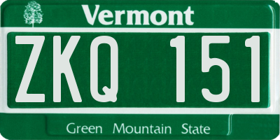 VT license plate ZKQ151