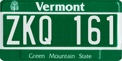 VT license plate ZKQ161