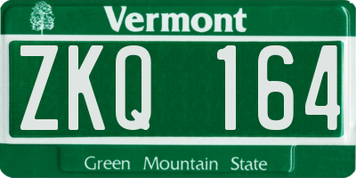 VT license plate ZKQ164