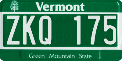 VT license plate ZKQ175