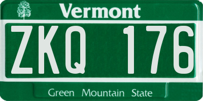 VT license plate ZKQ176