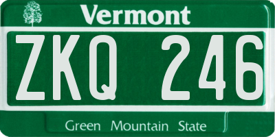 VT license plate ZKQ246