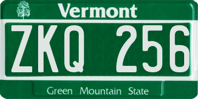 VT license plate ZKQ256