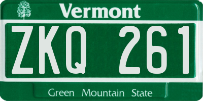 VT license plate ZKQ261